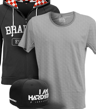 Eigen kledingmerk: hoodie met geborduurde opdruk, T-shirt met eigen label en een cap