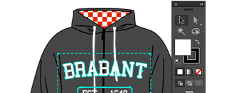 Ontwerp van een hoodie in een tekenprogramma