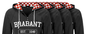 Rij geproduceerde hoodies met geblokte capuchonvoering