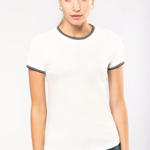 Dames-t-shirt piqué ronde hals