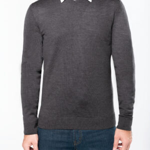 Heren pullover merinowol V-hals