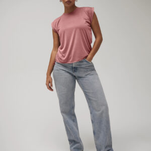 Flowy T-shirt met rolmouwen - BE8804