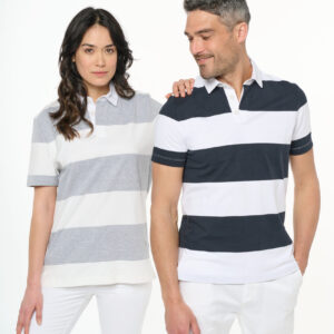 Gestreepte uniseks polo korte mouwen - K286