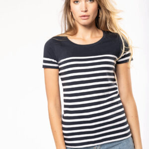 Marine-T-shirt ronde hals Bio dames - K3034