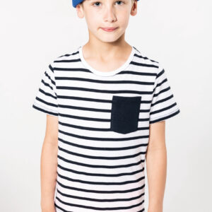 Gestreept T-shirt met borstzakje kids - K379