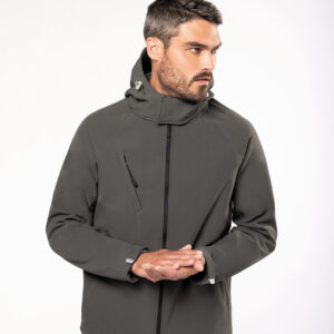 Heren softshell jas met afneembare capuchon - K413