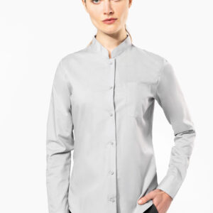 Damesblouse met "Mao" kraag lange mouwen - K514