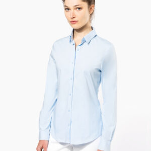 Dames stretch blouse lange mouwen - K530
