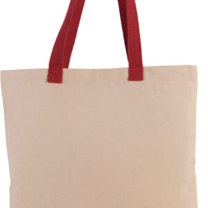 Platte shopper van canvas met contrasterend hengsel - KI0277