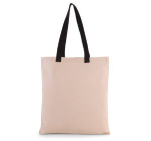 Platte shopper van canvas met contrasterend hengsel – KI0277