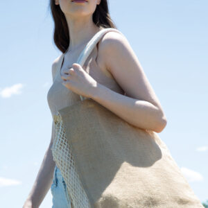 Shopper met plooi van mesh - KI0281