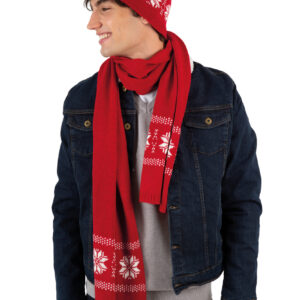 Gebreide kerstsjaal met sterrenpatroon - KP541