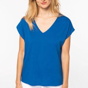 Ecologisch baggy dames T-shirt V-hals - NS312