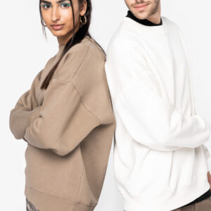 Ecologische oversized uniseks sweater met ronde hals - NS407
