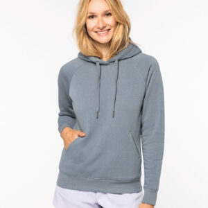 Ecologische damessweater met capuchon en raglanmouwen - NS422