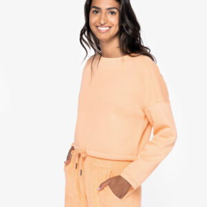 Ecologische cropped damessweater met ronde hals - NS429