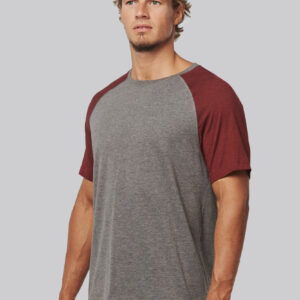 Tweekleurig Triblend sport-T-shirt met korte mouwen volwassene - PA4010