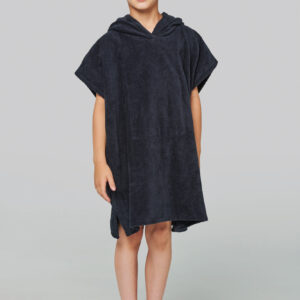 Kinderponcho met capuchon van badstof - PA582