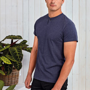 Ecologisch heren-T-shirt ‘Comis’ met knoopjeshals - PR219