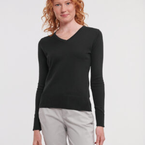 Ladies' V-neck Knitted Pullover - RU710F