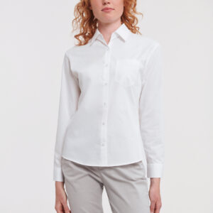 Ladies' Ls Pure Cotton Easy Care Poplin Shirt - RU936F