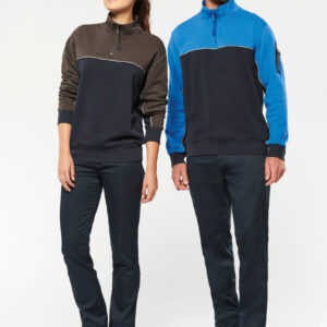 Ecologische uniseks sweater met ritskraag - WK404