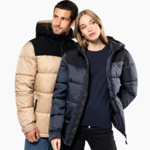 Uniseks Tweekleurige gewatteerde donsjack - K6163