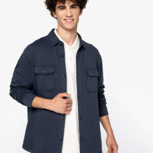 Ecologisch verwassen herenoverhemd in geborsteld fleece - NS521