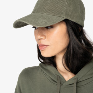 Ecologische uniseks pet met 6 panelen in ribfluweel - NS016