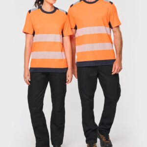 Gerecycled veiligheids-T-shirt ronde hals korte mouwen unisex - WK360