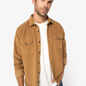 Ecologisch verwassen herenovershirt van ribfluweel - SP519