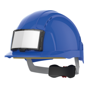 EVOLite® veiligheidshelm met badgehouder, geventileerd, met ratelsluiting. – JSAJB173