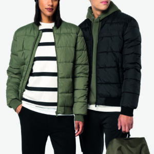 Ecologisch gewatteerd uniseks jack met teddykraag - NS613