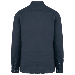 Verwassen linnen herenoverhemd met maokraag – SP507