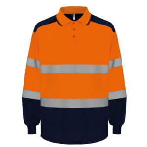 Tweekleurige Hi-Vis polo met lange mouwen - YHVJ330